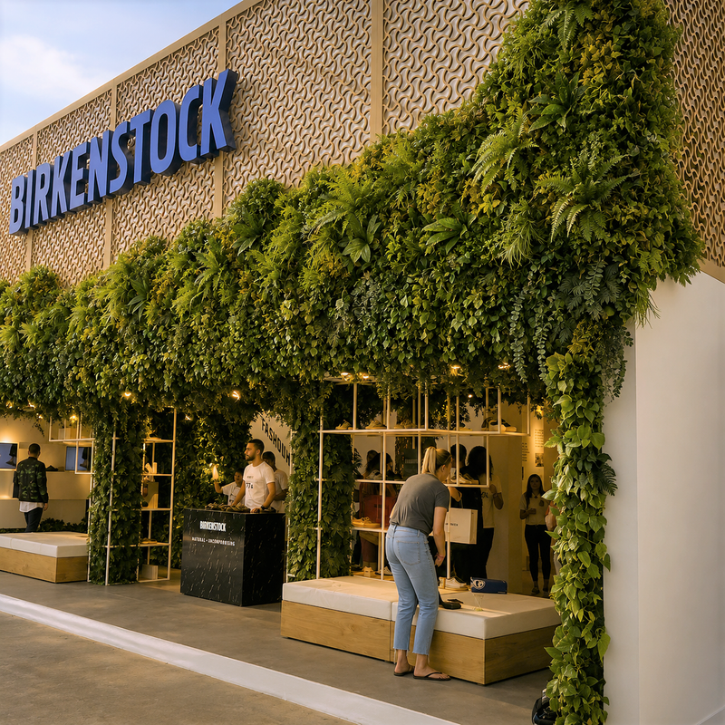 Artificial green wall - Birkenstock Store, Dubai