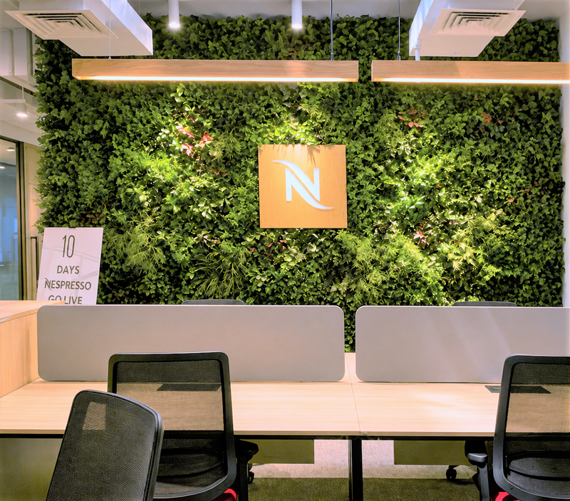 Preserved Green Wall - Nespresso, Sheikh Zayed Rd, Dubai