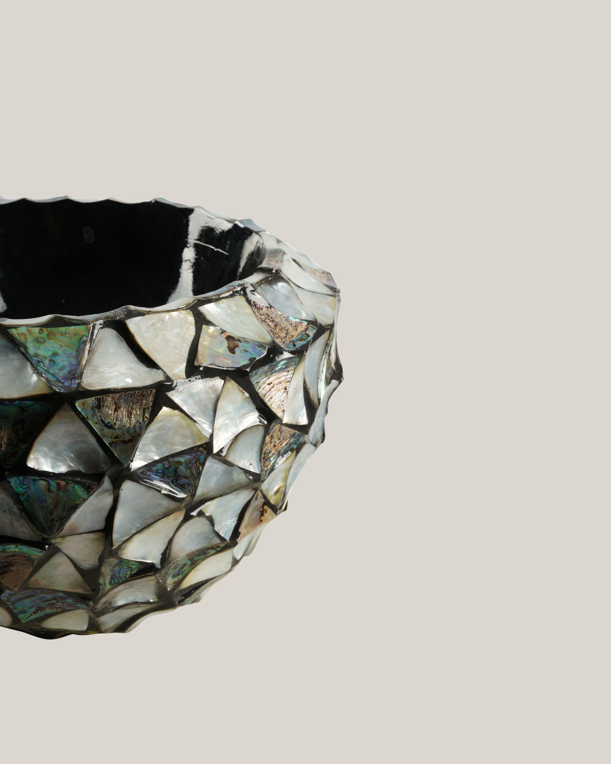Bowl Aurora MOP Silver Blue
