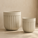 Fluted Fiberclay Pot