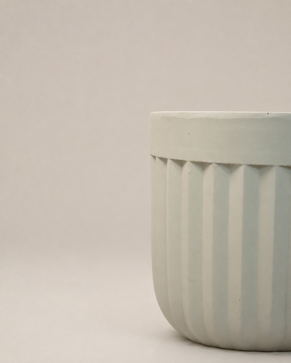 Fluted Fiberclay Pot