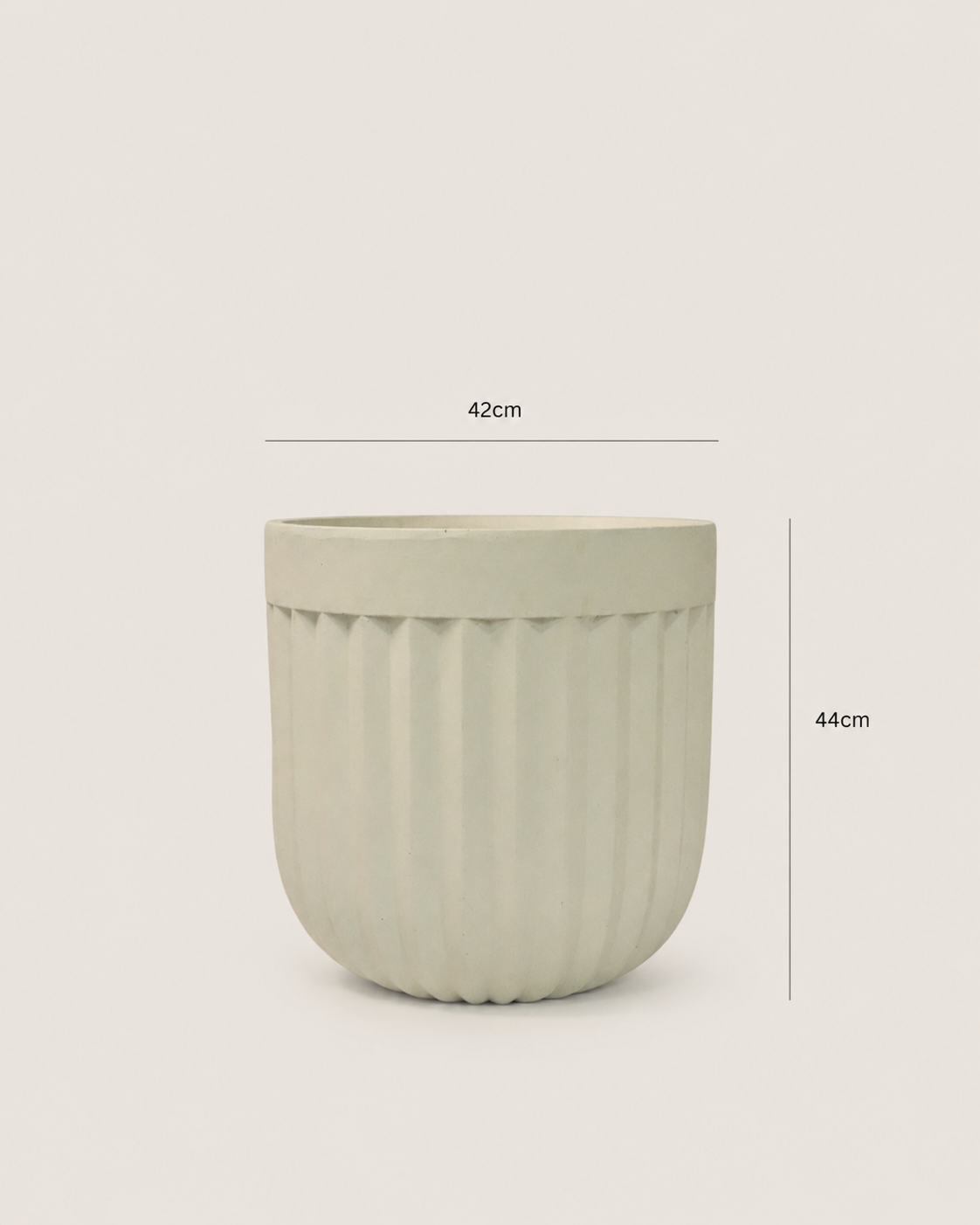 Fluted Fiberclay Pot