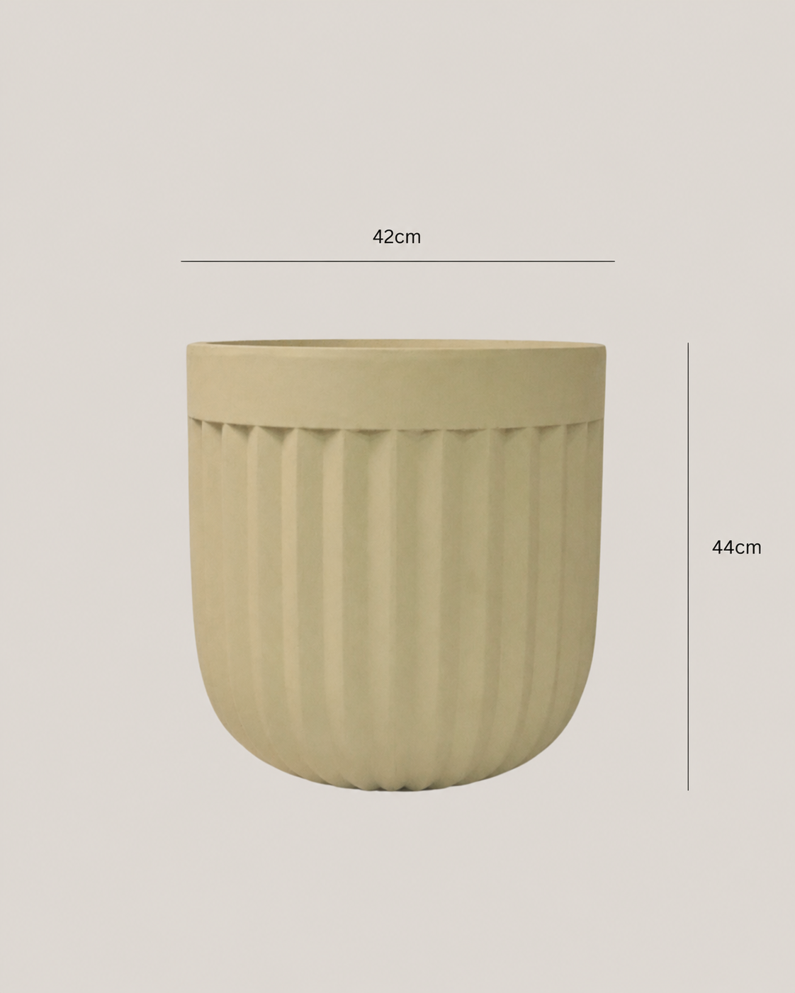 Fluted Fiberclay Pot