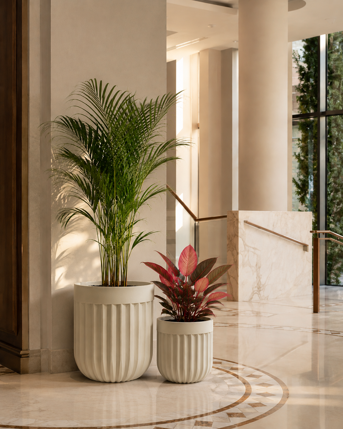 Fluted Fiberclay Pot