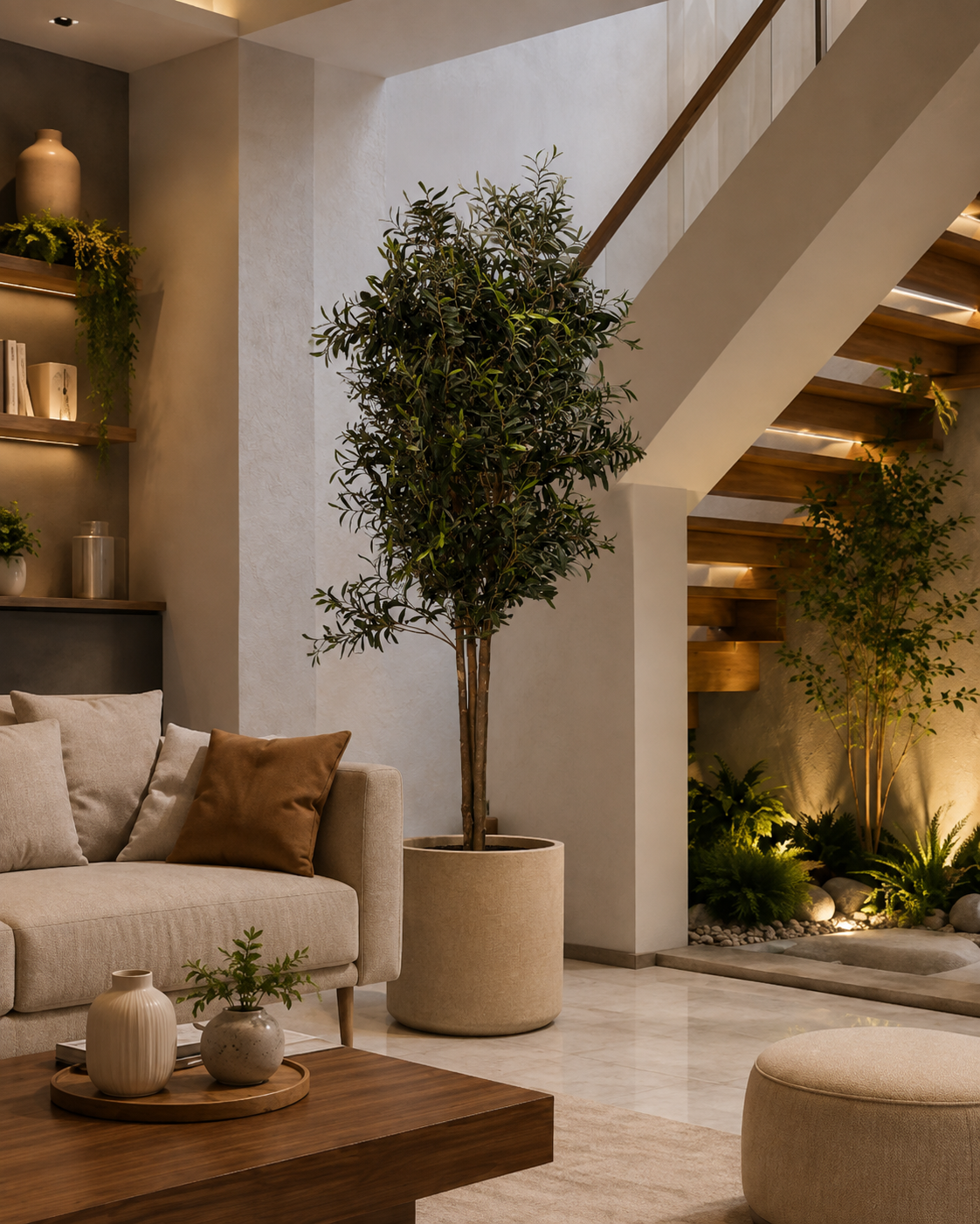 Artificial Olive Tree with Natural Trunk Multi Stem