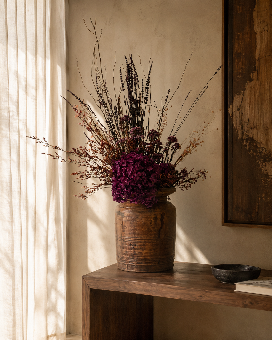 Magenta Hydrangea Arrangement