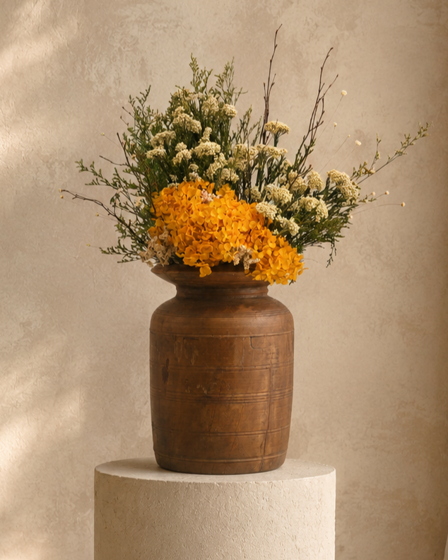 Golden Dried Floral Arrangement