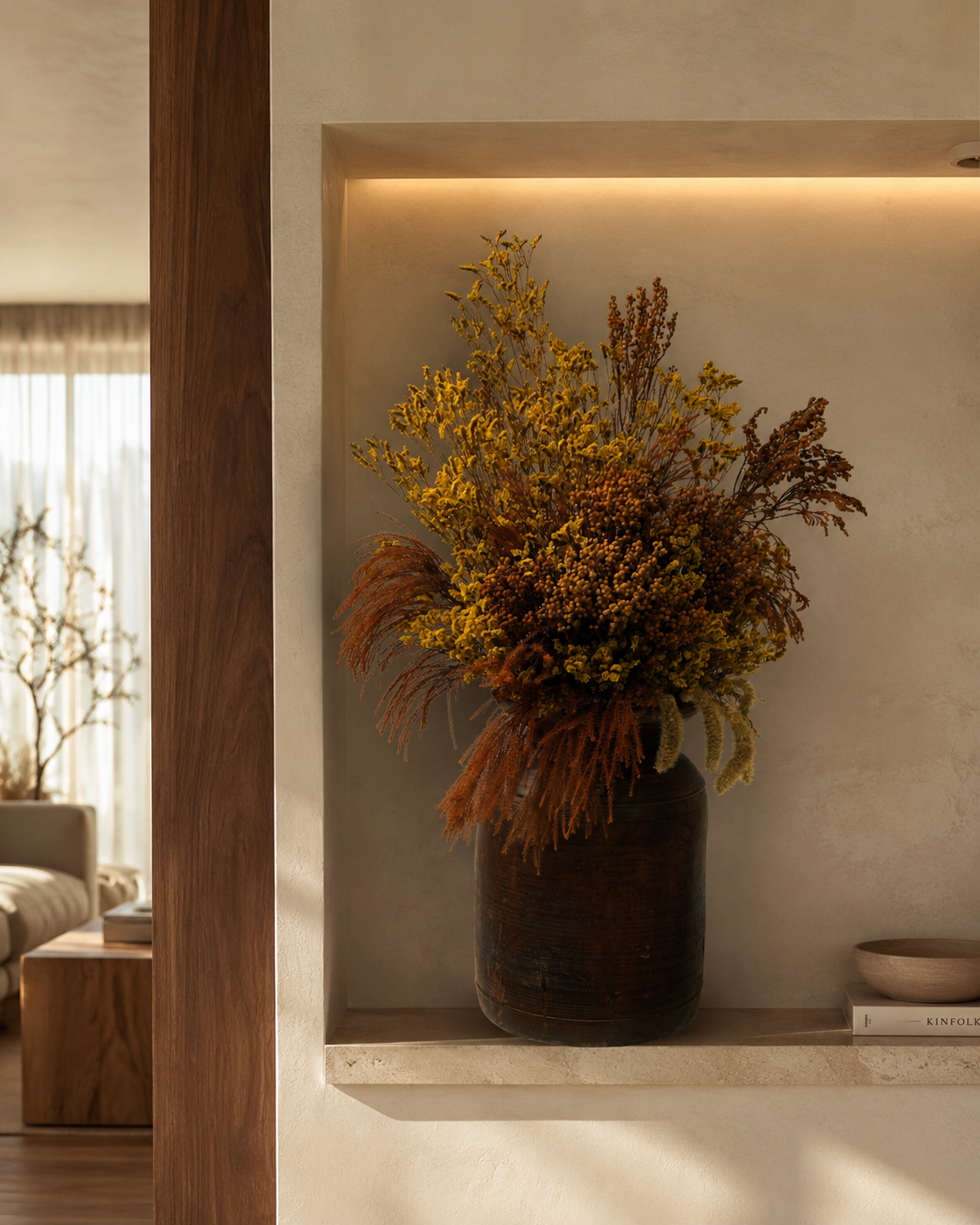 Harvest Ochre Dried Floral Arrangement
