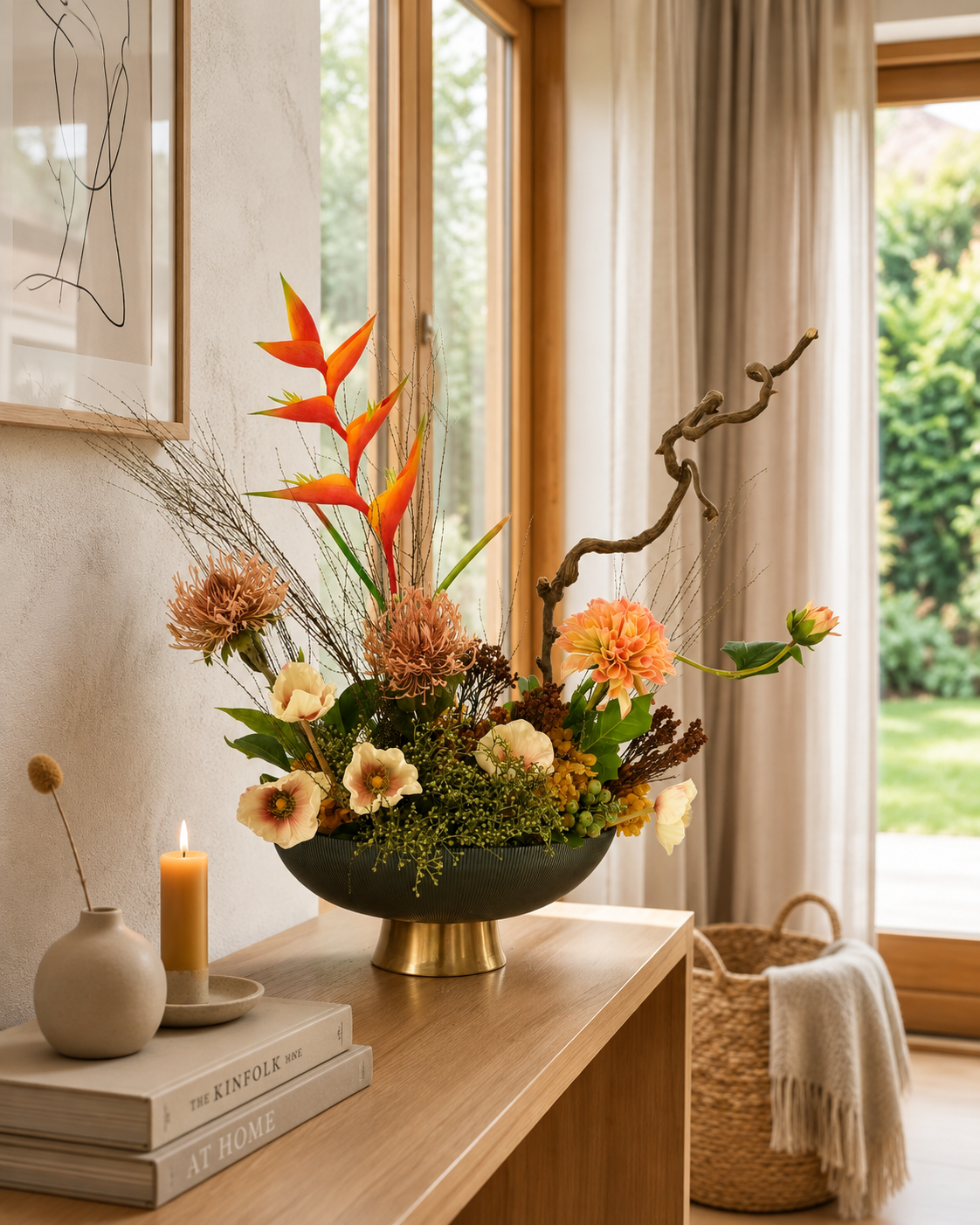 Ember Bloom Sculptural Floral Arrangement