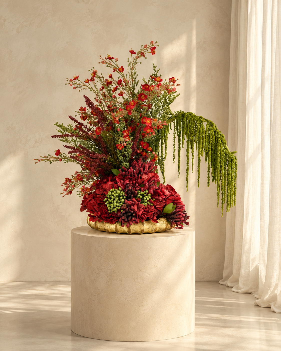 Ember Cascade Artificial Floral Arrangement