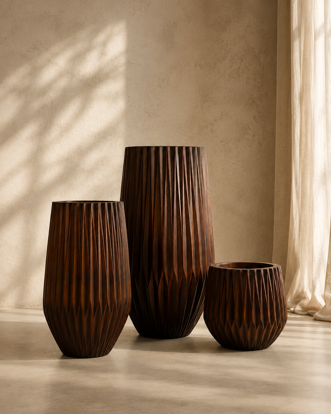 Redrop Quill Planter – Wood Look
