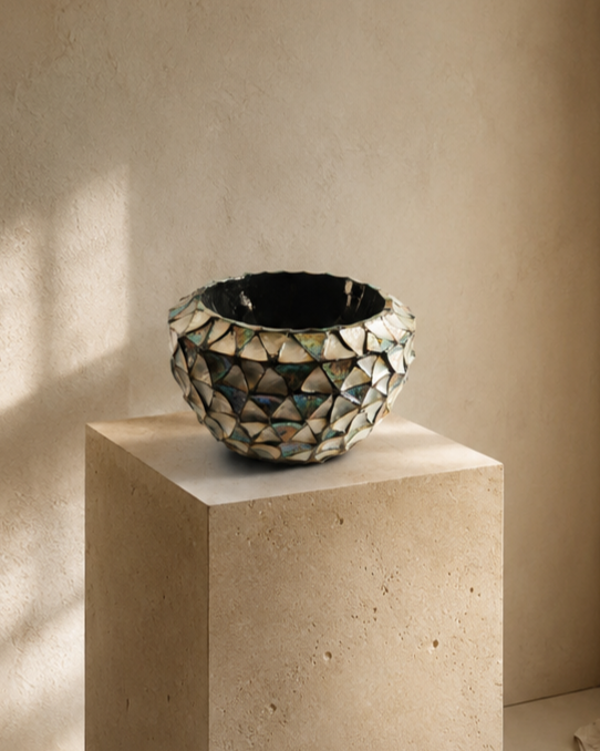 Bowl Aurora MOP Silver Blue