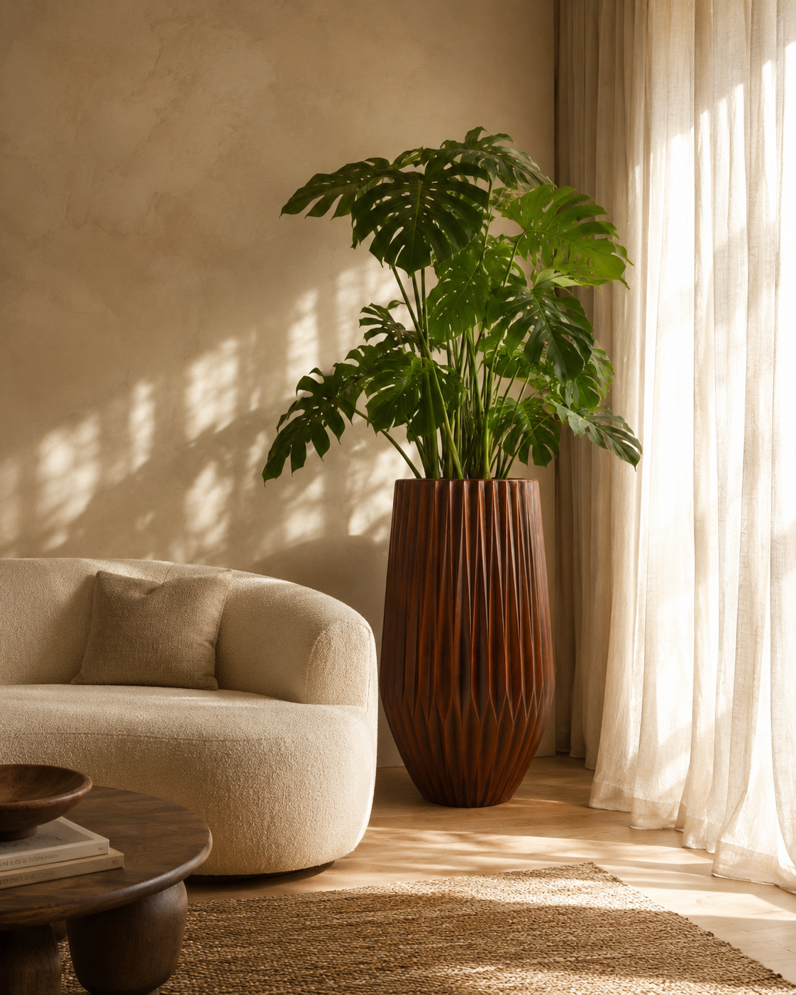 Redrop Quill Planter – Wood Look