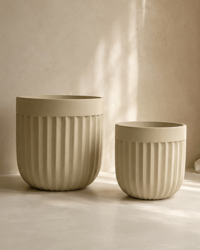 Fluted Fiberclay Pot - Folivana Store