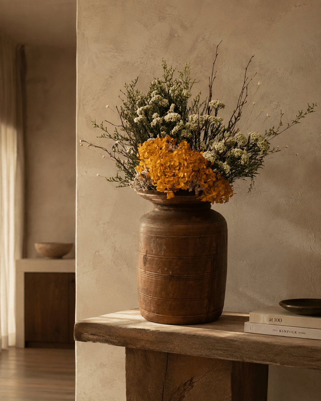Golden Dried Floral Arrangement - Folivana Store