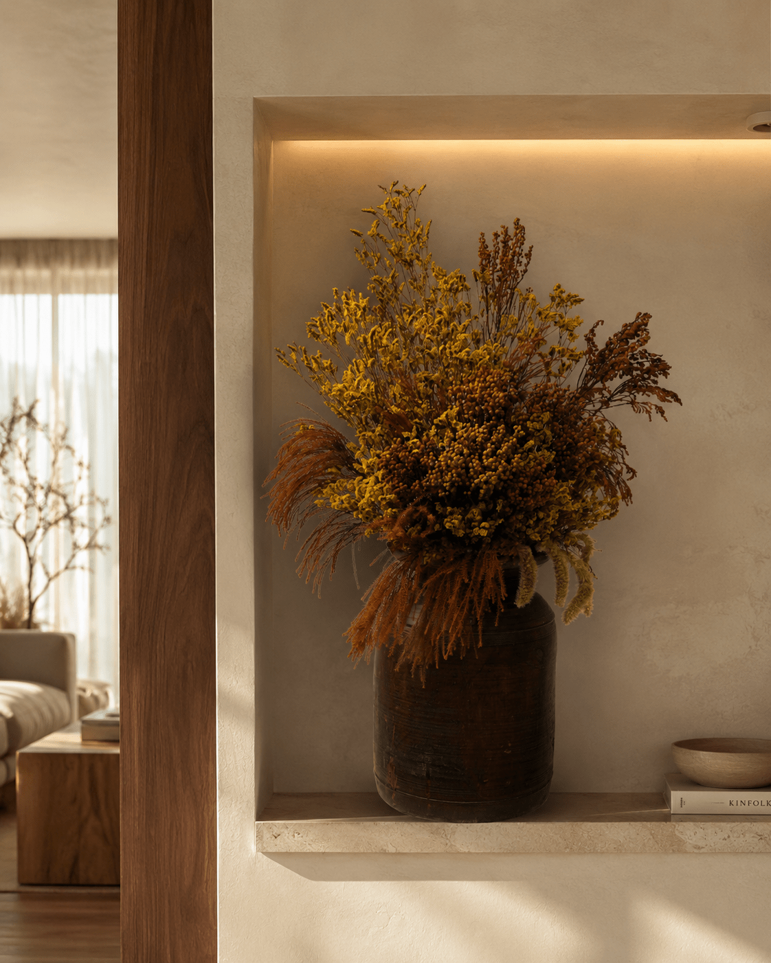 Harvest Ochre Dried Floral Arrangement - Folivana Store