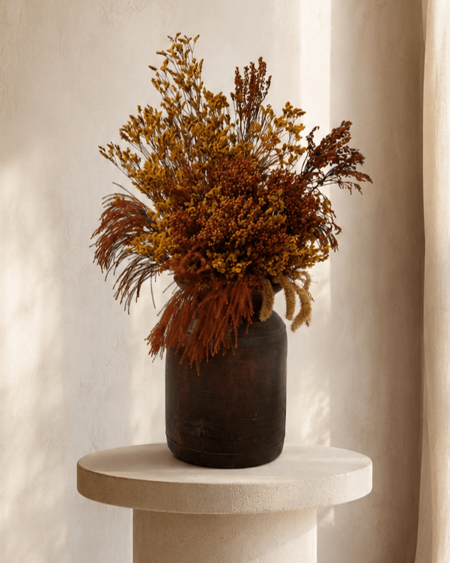 Harvest Ochre Dried Floral Arrangement - Folivana Store