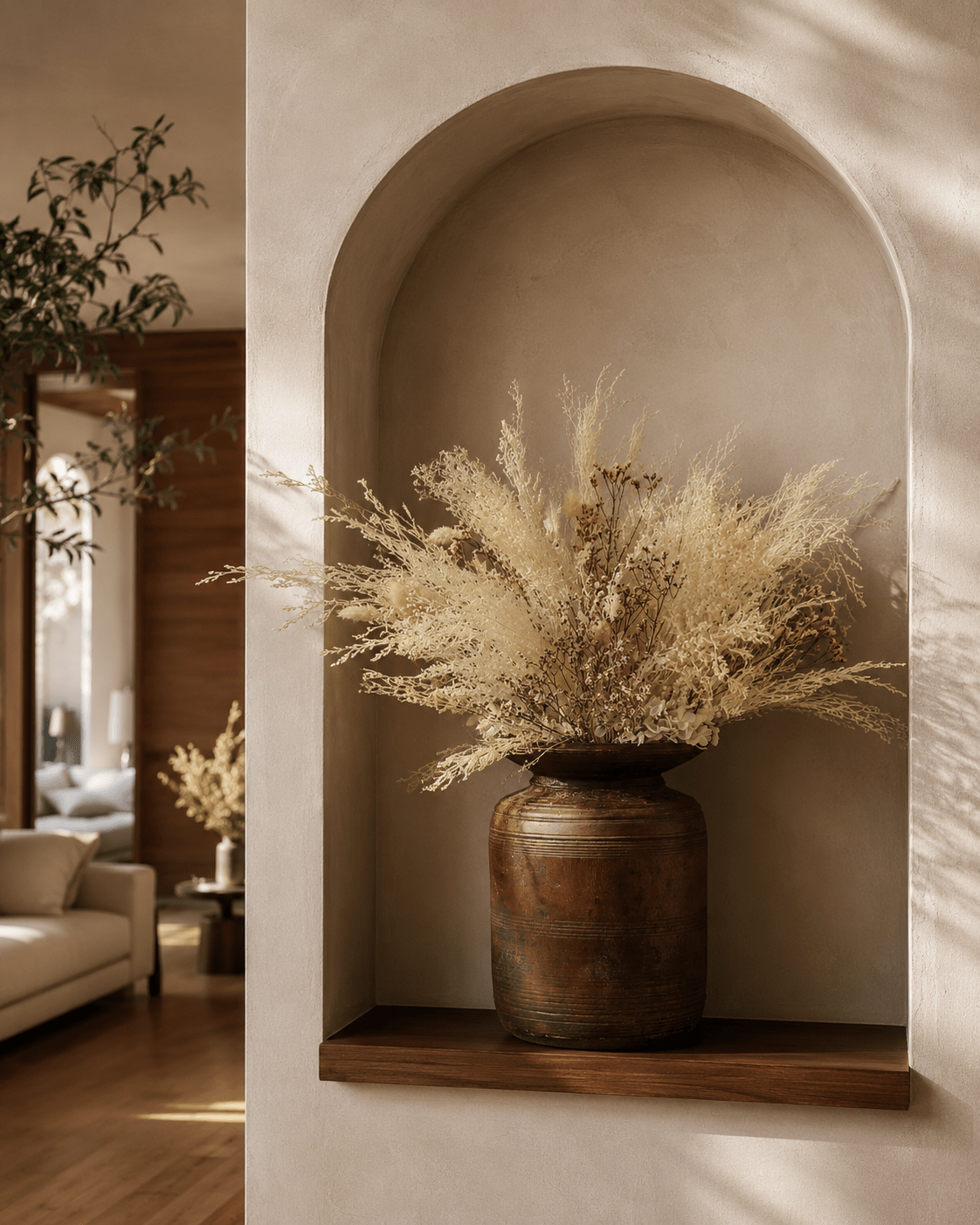 Ivory Dried Floral Arrangement - Folivana Store