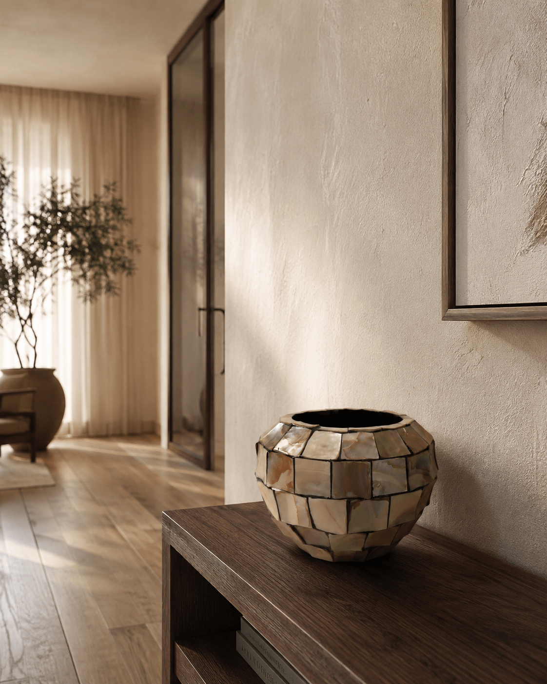 Mini Globe MOP Brown - Folivana Store