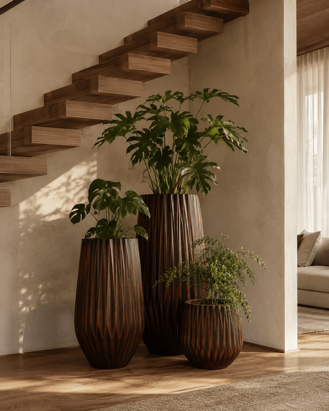 Redrop Quill Planter – Wood Look - Folivana Store